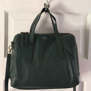 Hunter green fossil bag